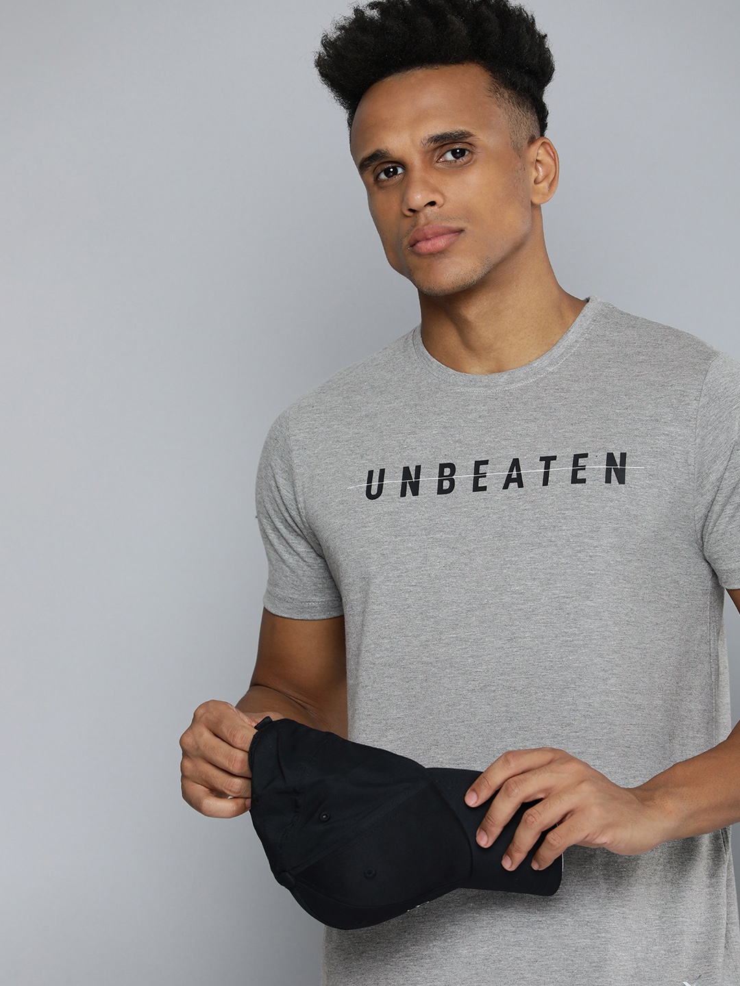 

HRX by Hrithik Roshan Men Typography Printed Pure Cotton T-shirt, Grey