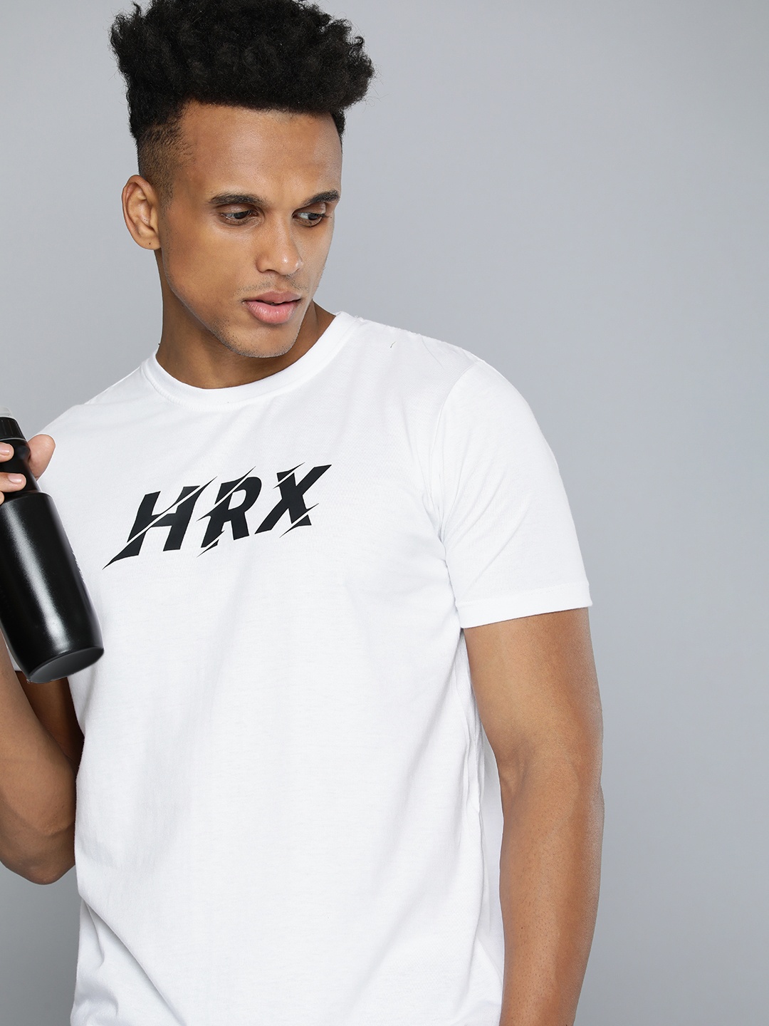 

HRX by Hrithik Roshan Men Brand Logo Printed Pure Cotton T-shirt, White