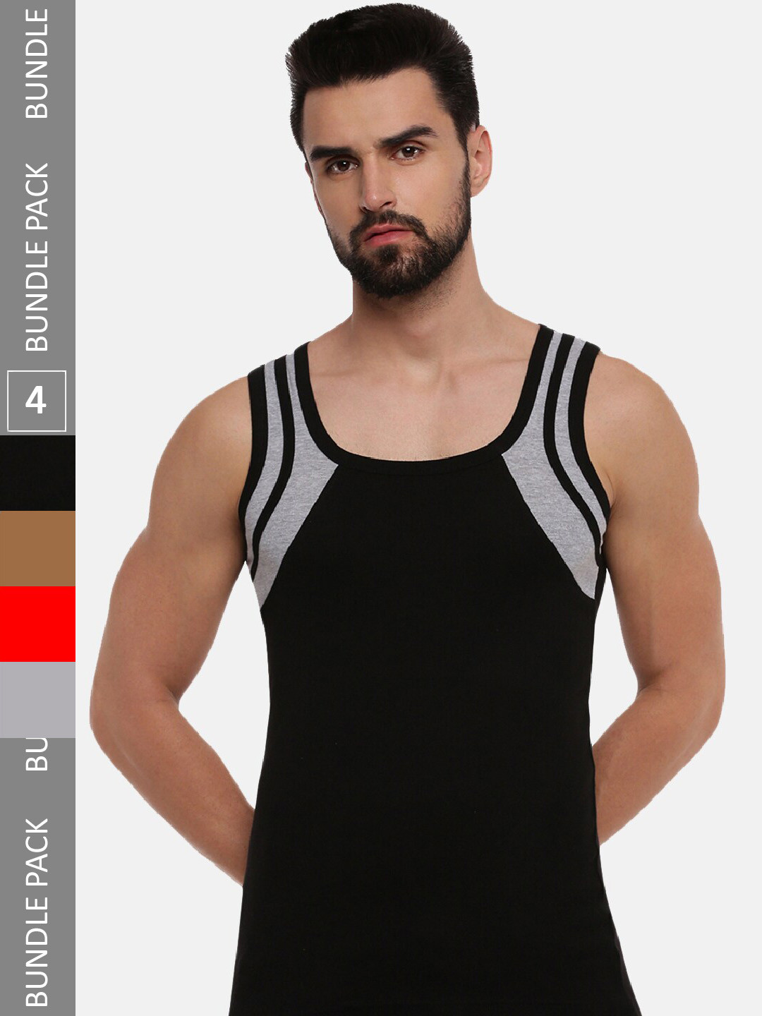 

Ramraj Pack Of 4 Scoop Neck Cotton Basic Innerwear Vests, Grey