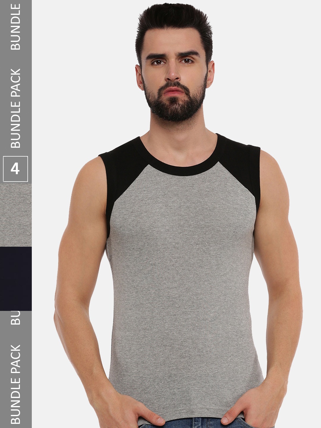 

Ramraj Pack Of 4 Round Neck Cotton Basic Innerwear Vest, Grey