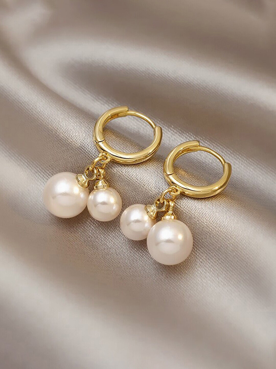 

Jewels Galaxy Gold-Plated Beaded Drop Earrings