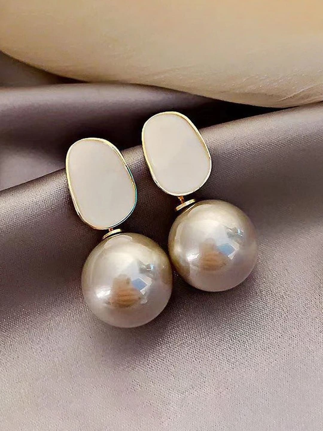 

Jewels Galaxy Gold-Plated Spherical Drop Earrings