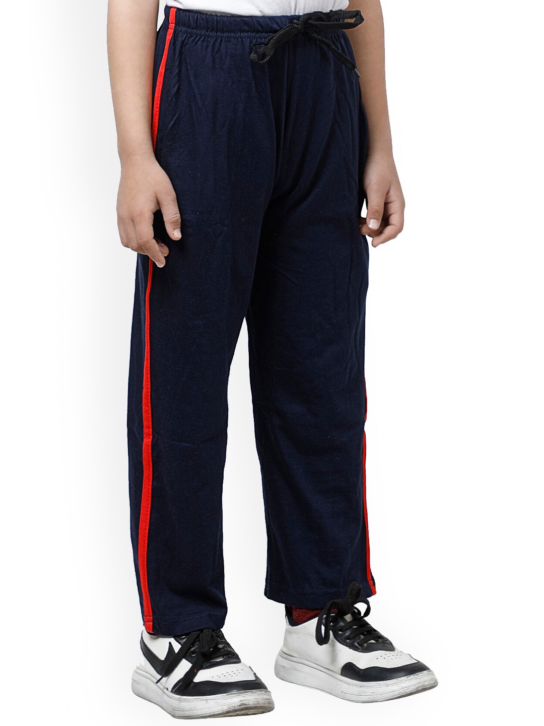 

IndiWeaves Boys Mid-Rise Regular-Fit Pure Cotton Track Pants, Navy blue
