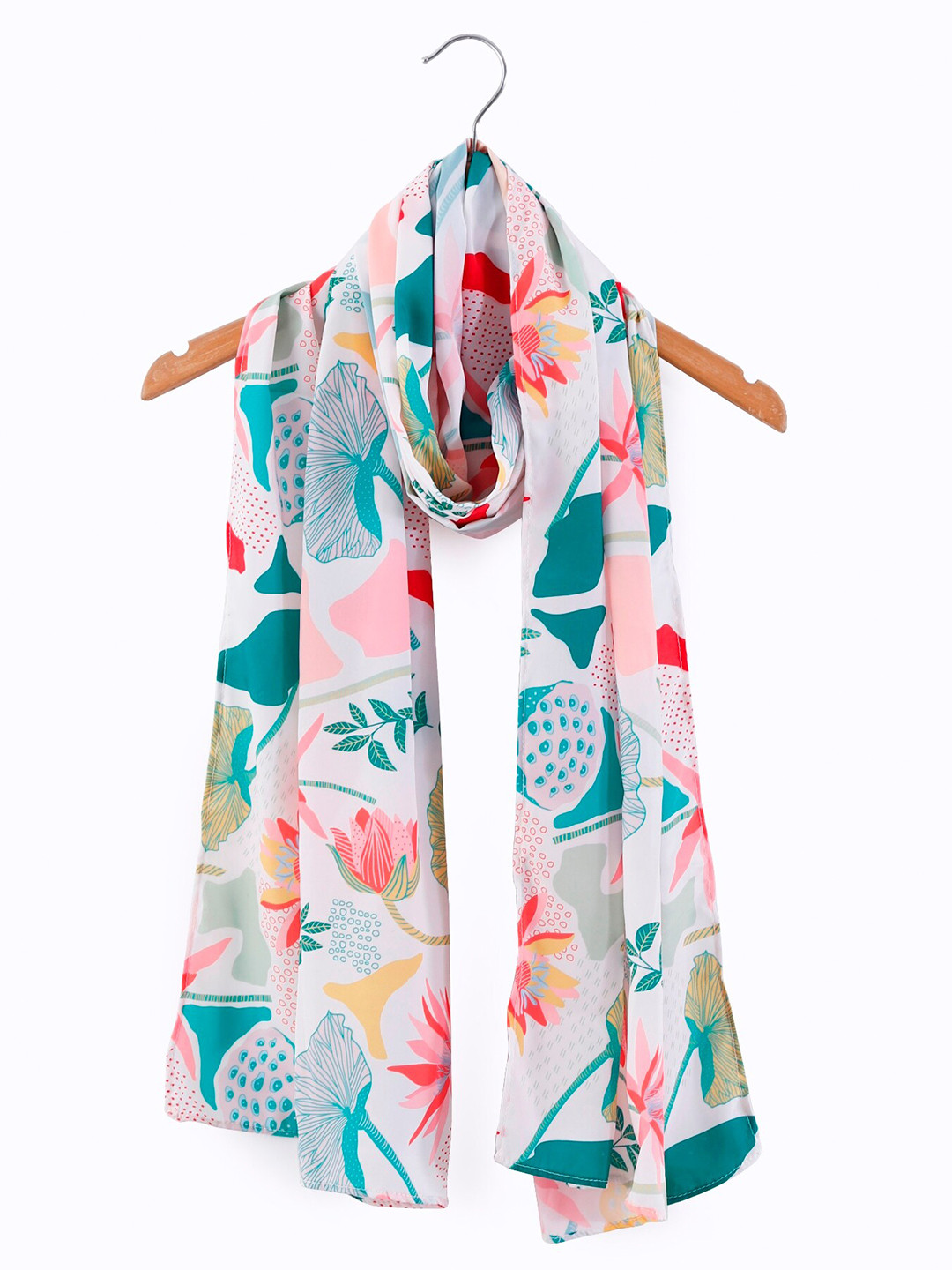 

HANDICRAFT PALACE Women Floral Printed Scarf, White