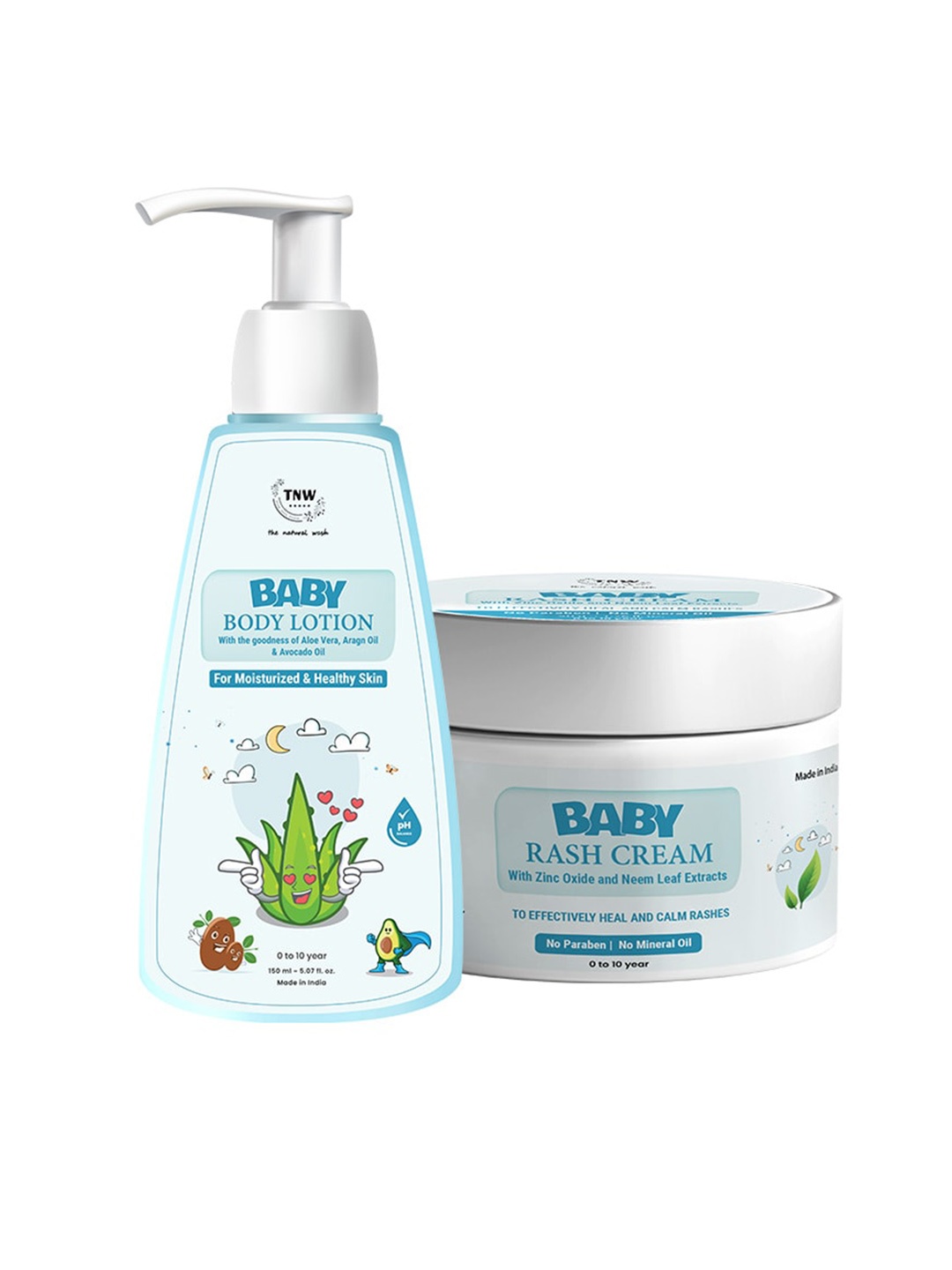 

TNW the natural Kids Set Of 2 Body Lotion & Rash Cream, White
