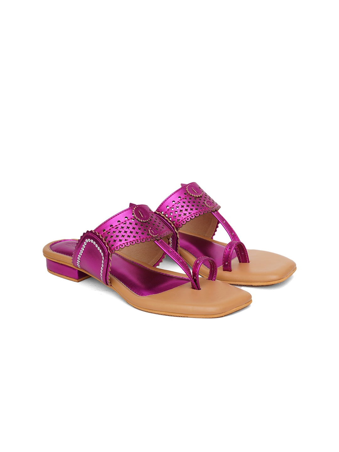 

Sole House Laser Cuts One Toe Flats, Pink