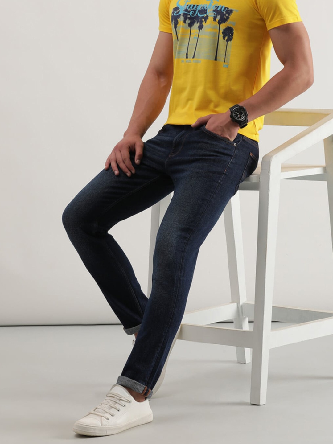 

Lee Men Mid-Rise Slim Fit Clean Look Light Fade Jeans, Blue