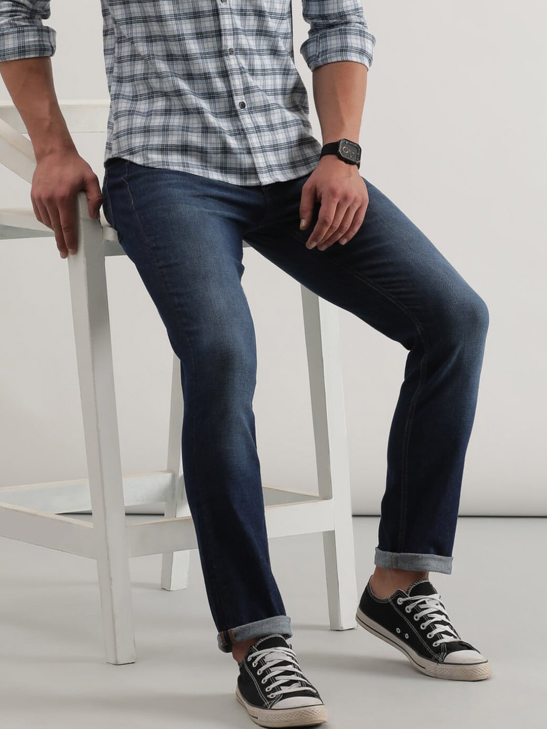 

Lee Men Bruce Skinny Fit Light Fade Stretchable Cotton Jeans, Blue