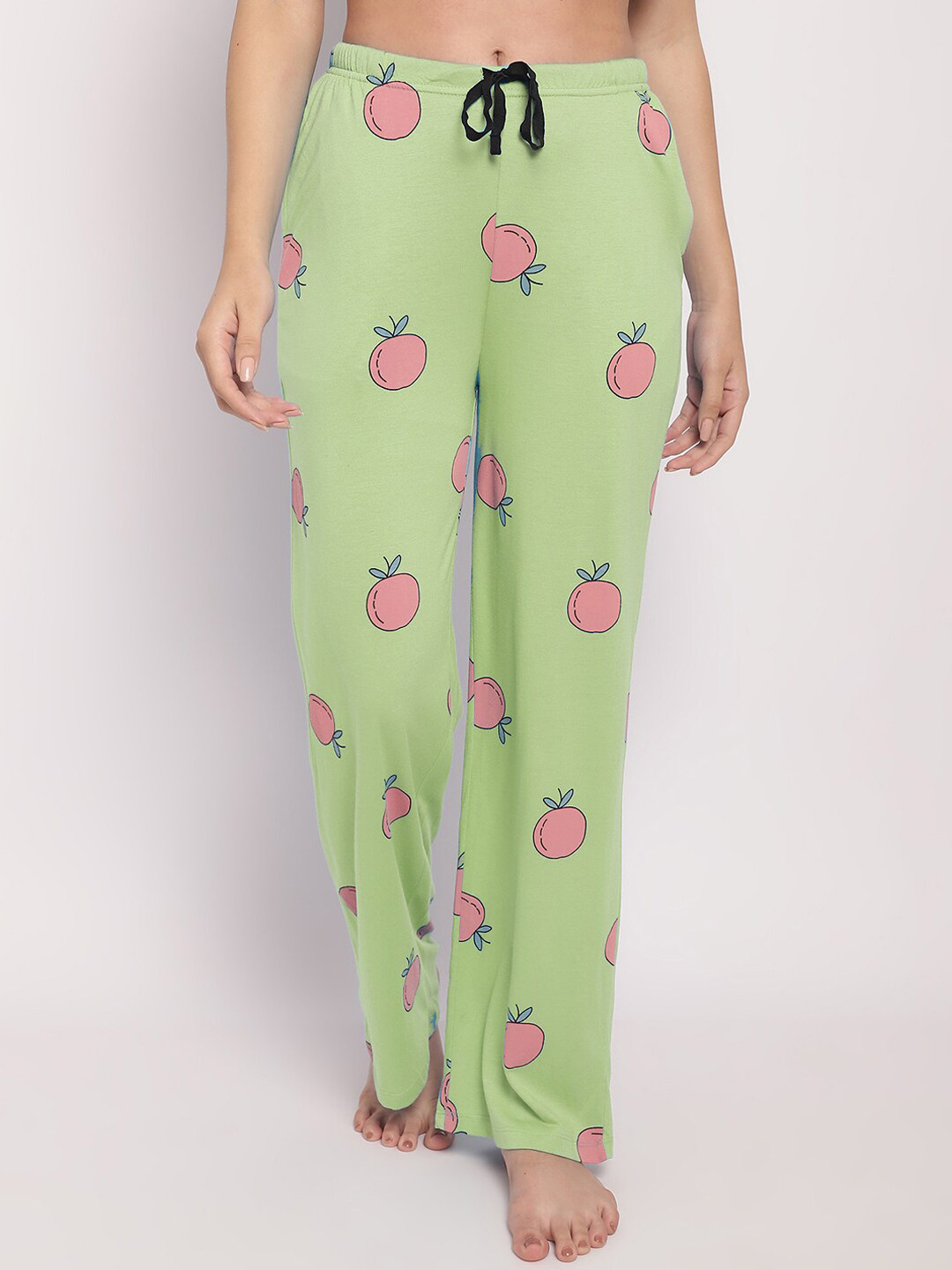 

Kanvin Women Green & Pink Printed Lounge Pants