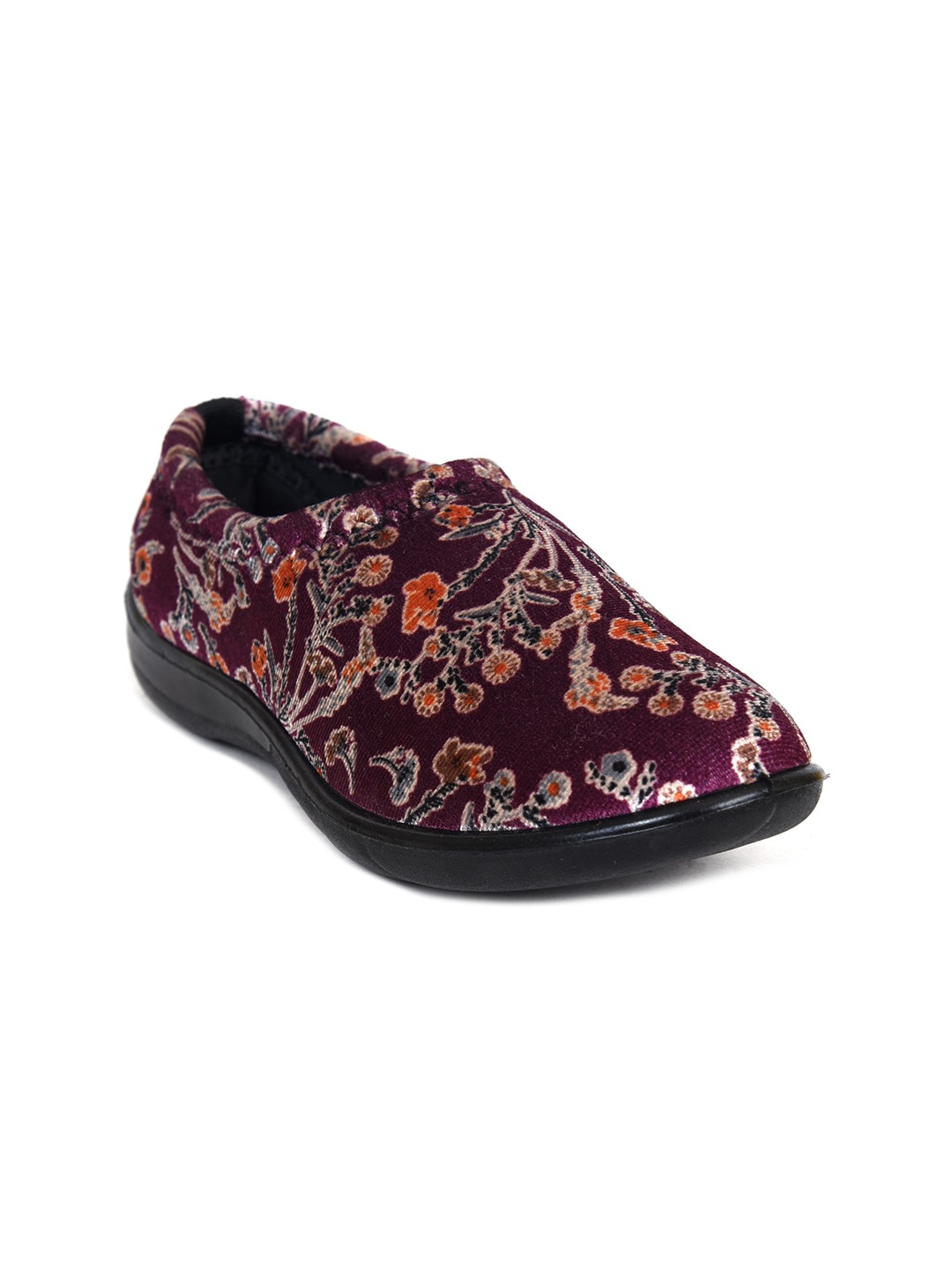 

Ajanta Women Printed Padded Insole Fabric Basics Slip-On Sneakers, Purple