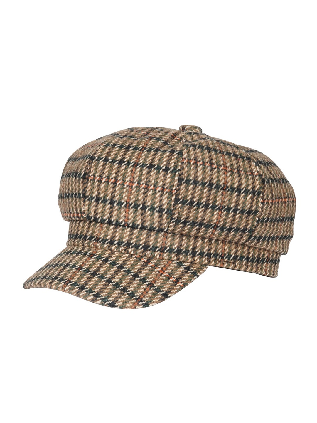 

iSWEVEN Women Checked Cotton Visor Cap, Brown