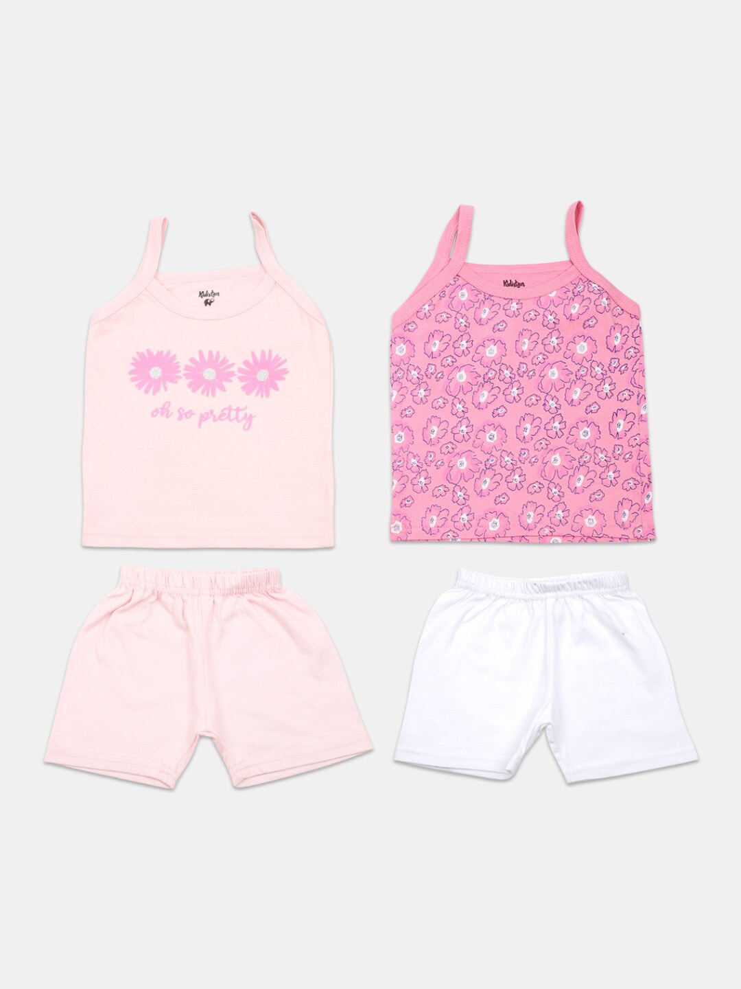 

V-Mart Pack of 2 Infants Printed Clothing Set, Pink