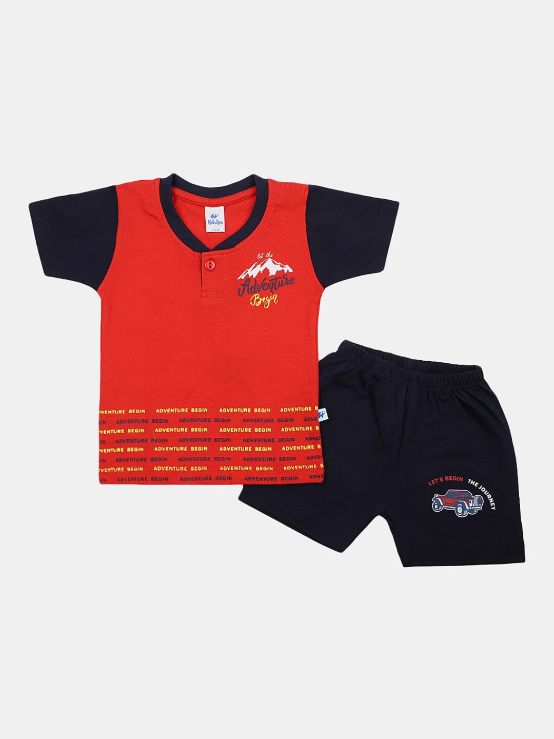 

V-Mart Infant Kids Printed T-shirt With Shorts, Red