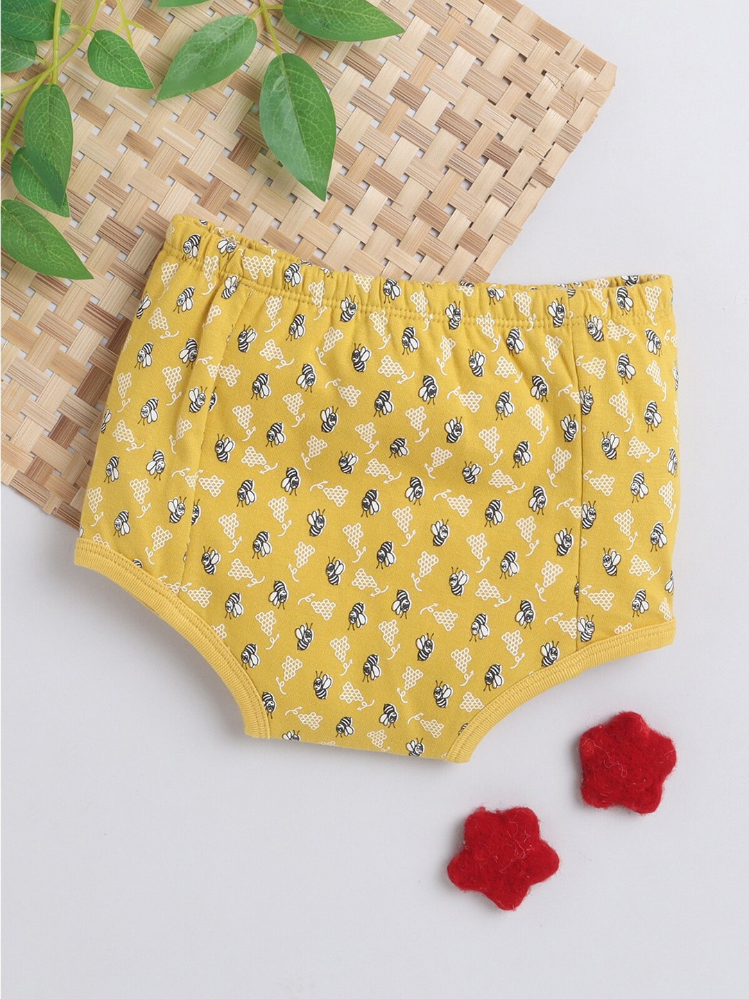 

Little Angels Infants Bee Printed Reusable Cloth Waterproof Baby Diaper, Mustard