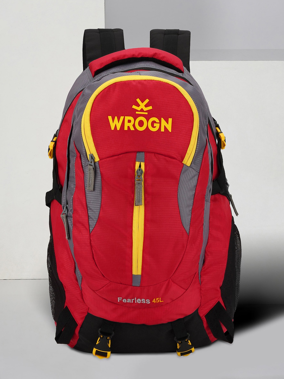 

WROGN Water Resistant Brand Logo Backpack with Shoe Pocket, Red