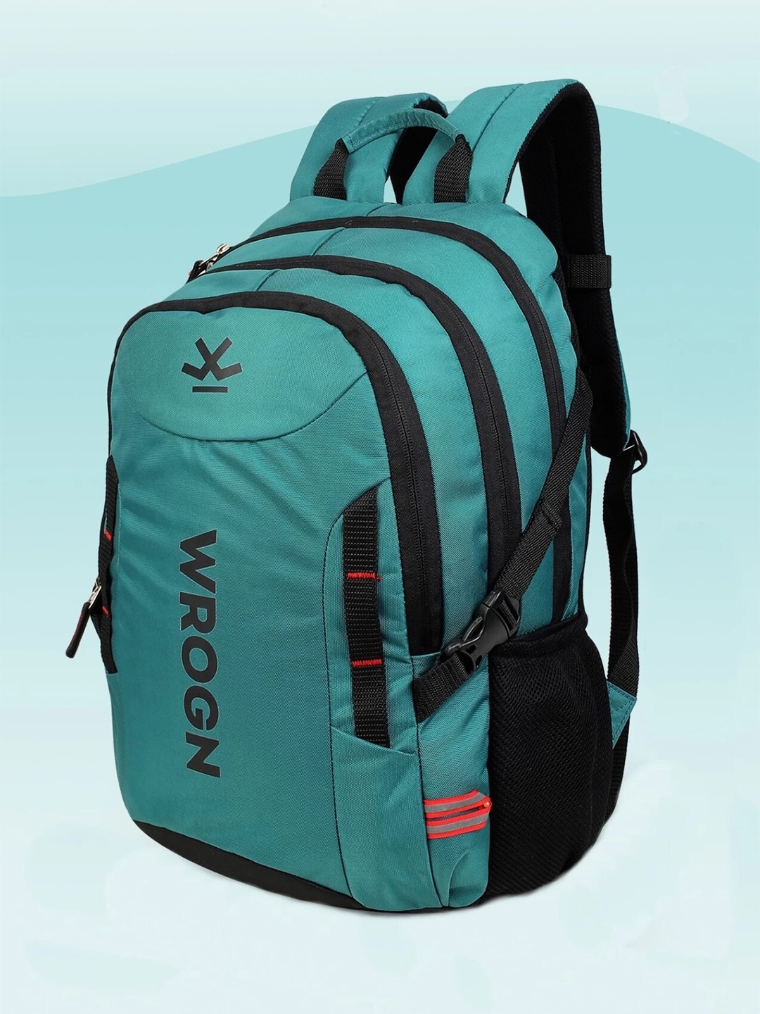 

WROGN Water Resistant Brand Logo Medium Backpack with Shoe Pocket, Turquoise blue