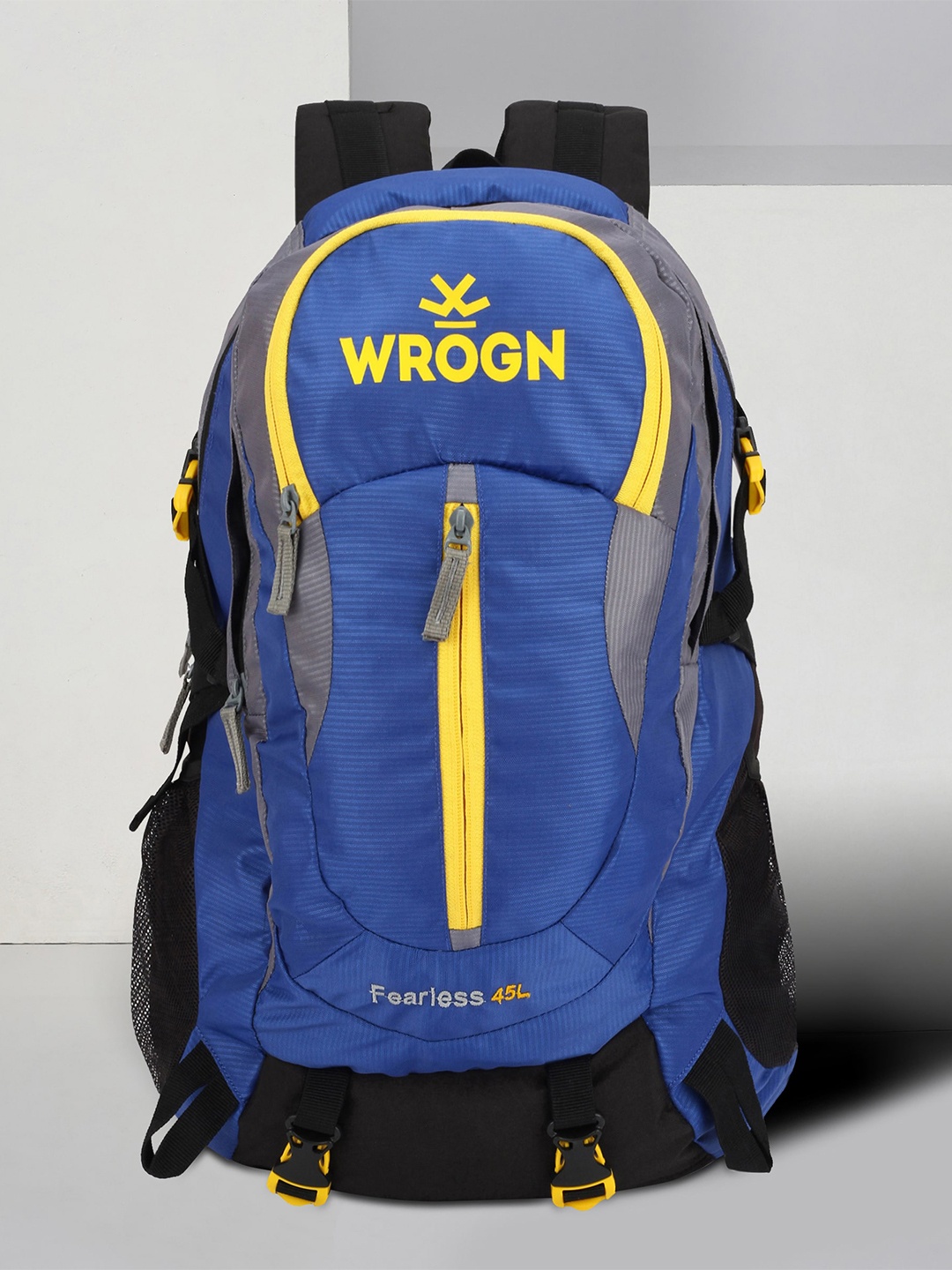 

WROGN Water Resistant Brand Logo Backpack with Shoe Pocket, Blue