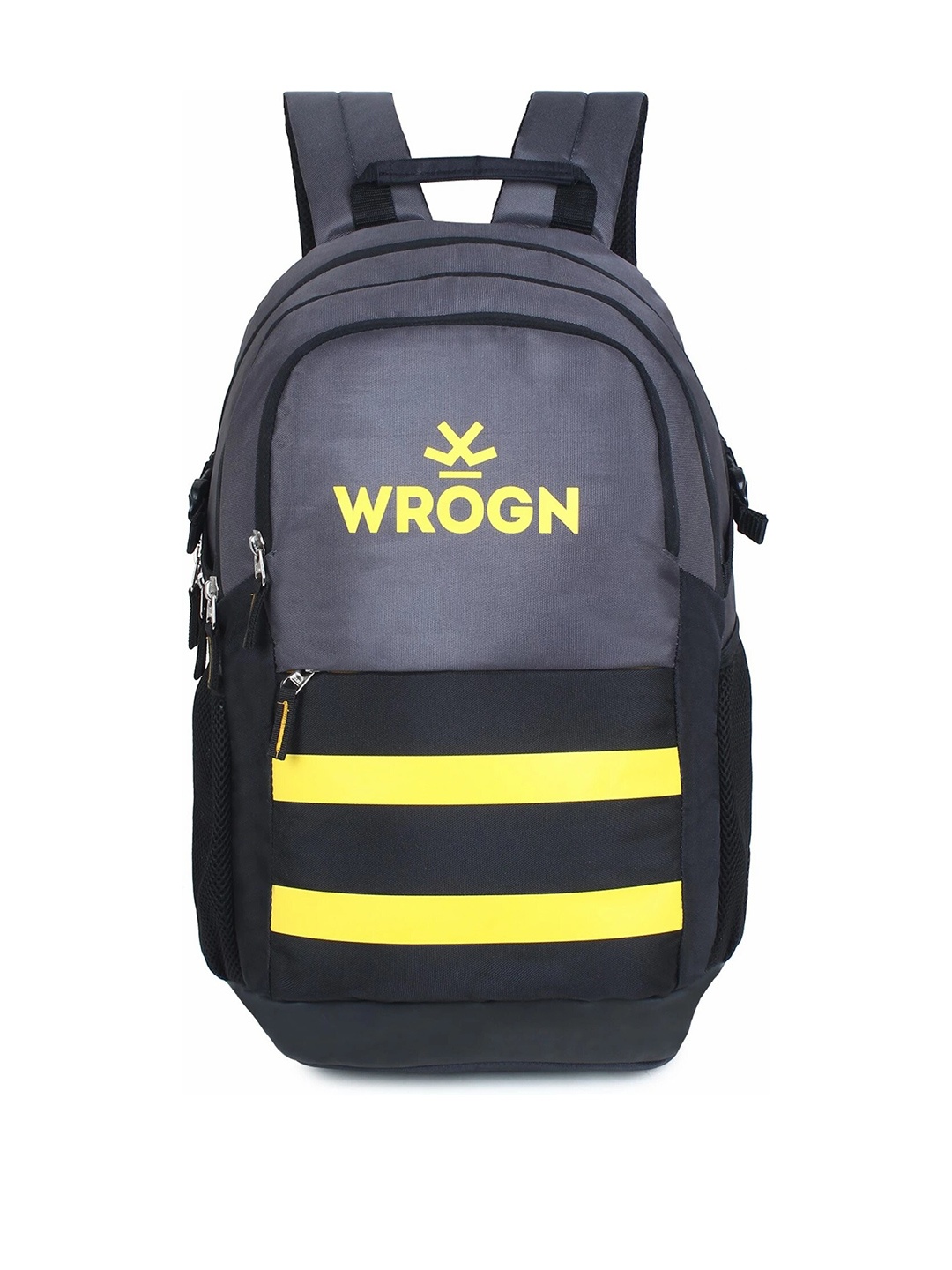 

WROGN Water Resistant Brand Logo Backpack with Shoe Pocket, Grey