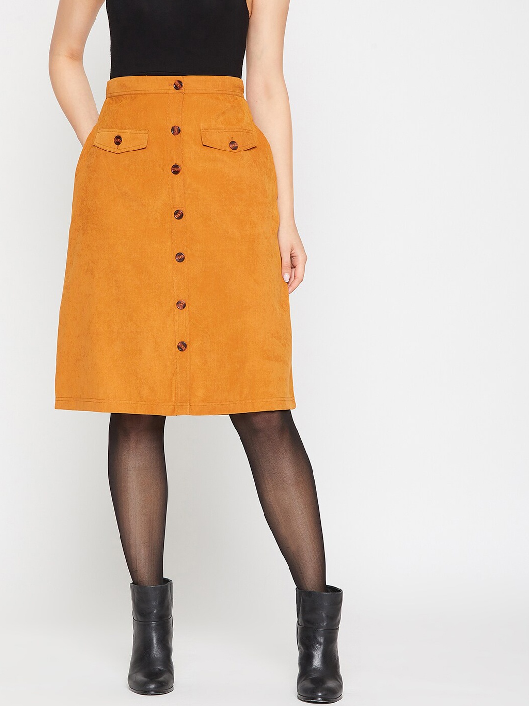 

Marie Claire A-Line Knee-Length Skirt, Mustard
