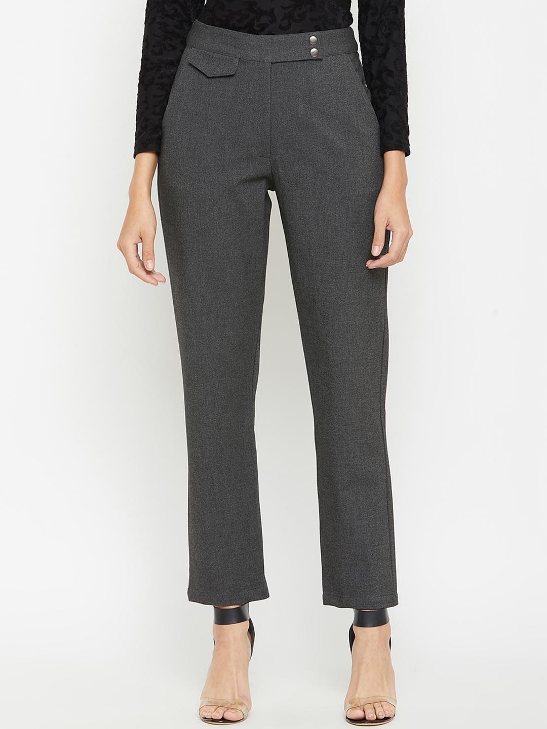 

Marie Claire Women Grey Slim Fit Formal Trousers