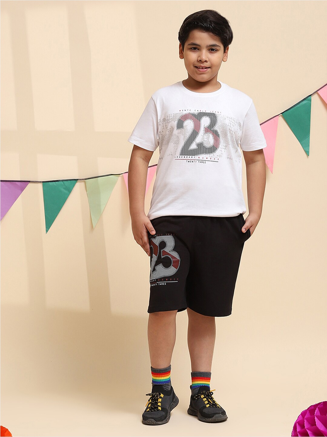 

Monte Carlo Boys Printed T-shirt with Shorts, White