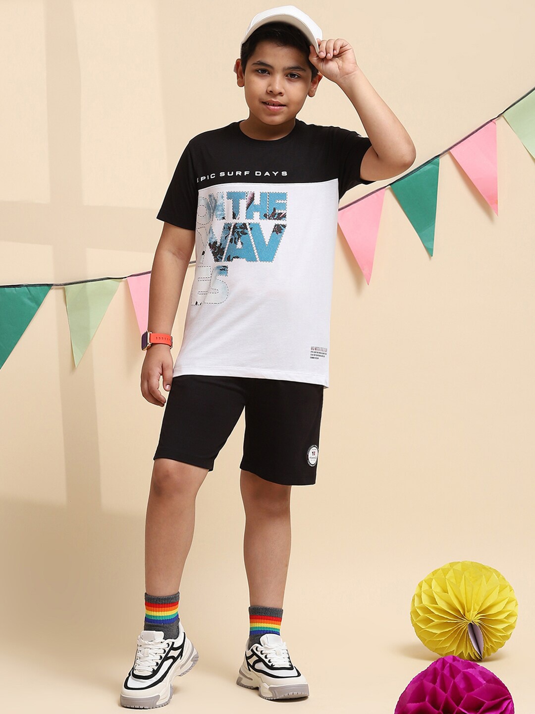 

Monte Carlo Boys Printed T-shirt with Shorts, Black