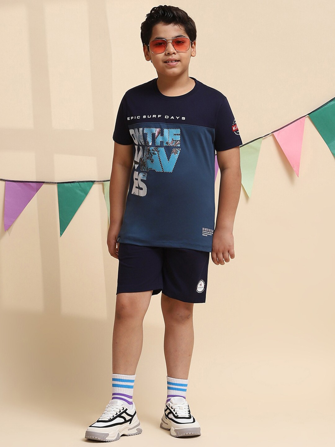 

Monte Carlo Boys Printed T-shirt With Shorts, Navy blue