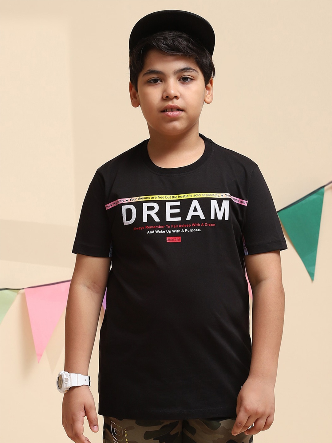 

Monte Carlo Boys Typography Printed Pure Cotton T-Shirt, Black
