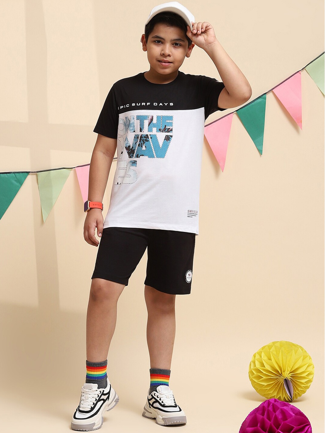 

Monte Carlo Boys Printed T-shirt with Shorts, Black