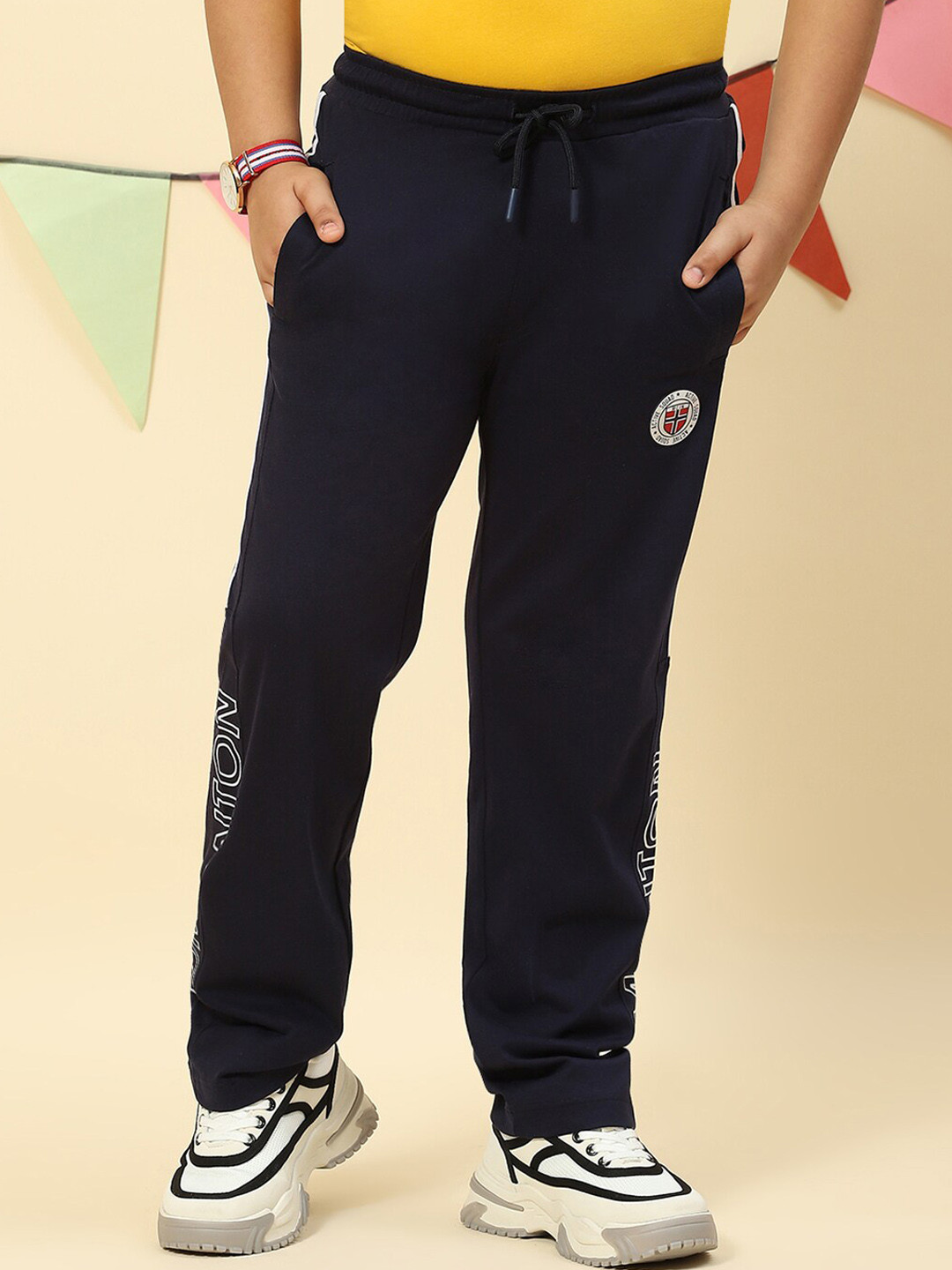 

Monte Carlo Boys Mid Rise Track Pants, Navy blue