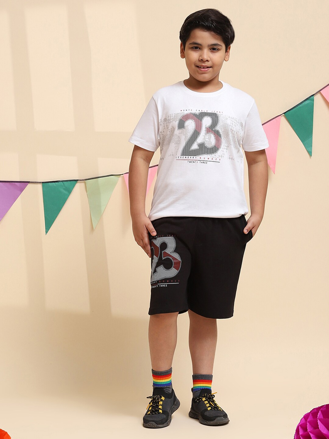 

Monte Carlo Boys Printed T-shirt with Shorts, White