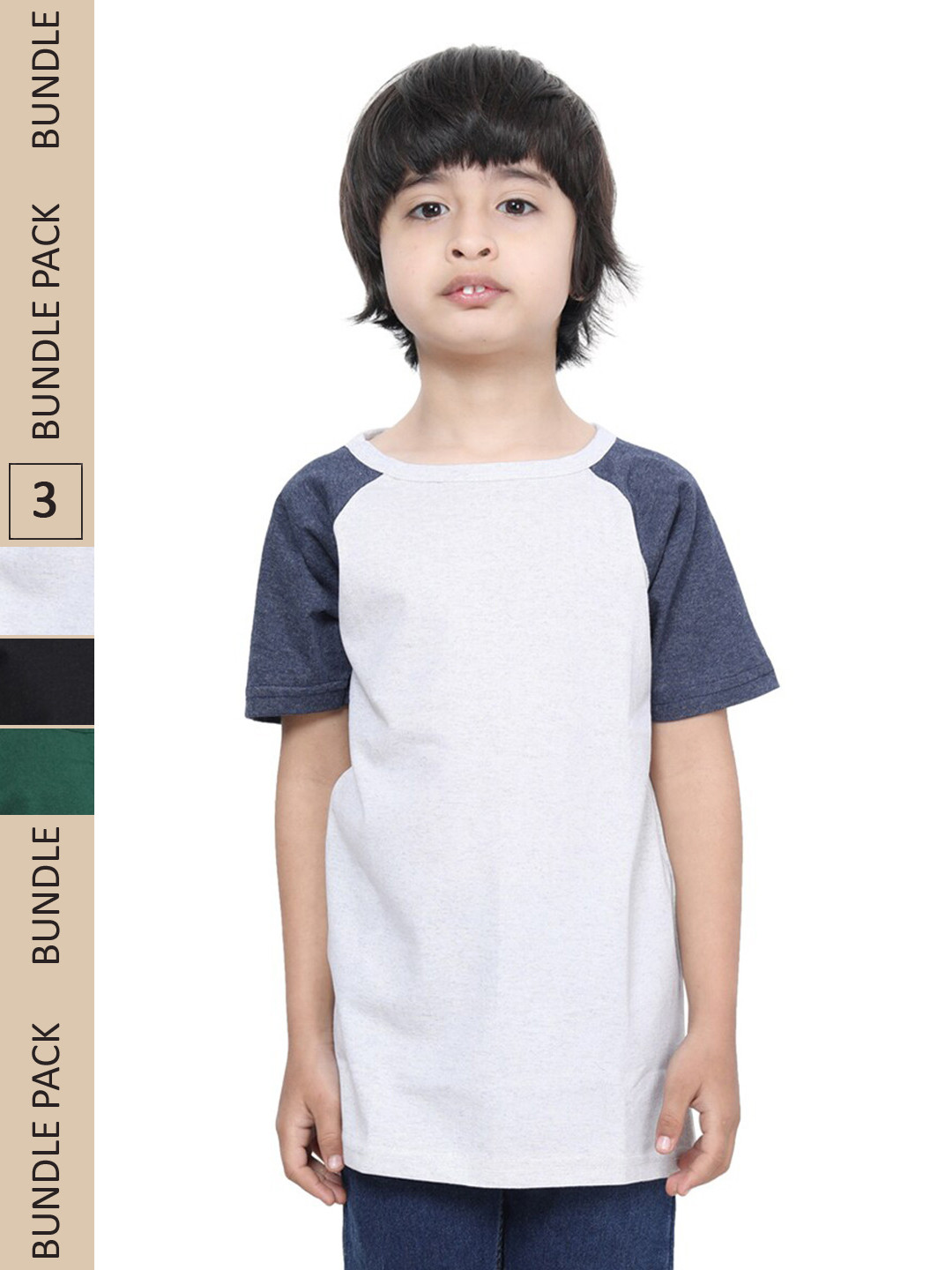 

IndiWeaves Boys Pack Of 3 Pure Cotton T-shirts, White