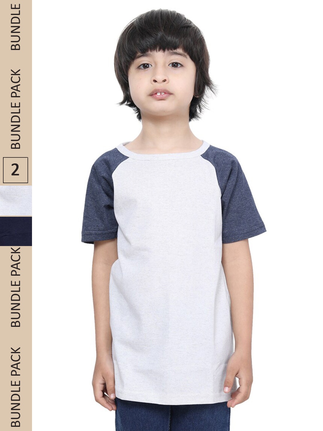 

IndiWeaves Boys Pack Of 2 Pure Cotton T-shirts, White