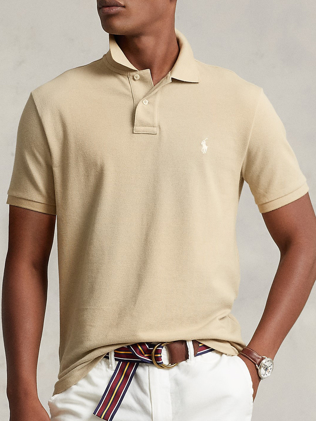 

Polo Ralph Lauren Polo Collar Cotton T-Shirt, Beige