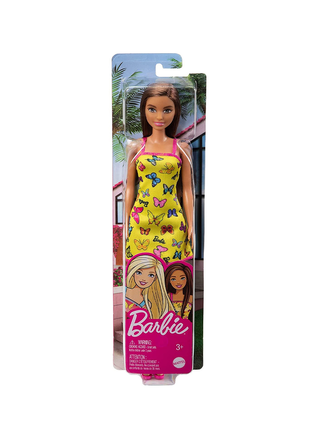 

Barbie Colorful Butterfly Logo Print Dress & Strappy Heels Doll, Yellow