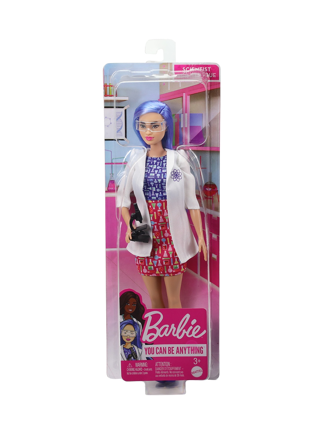 

Barbie Blue Hair Scientist Doll with Lab Coat & Flats, Multi