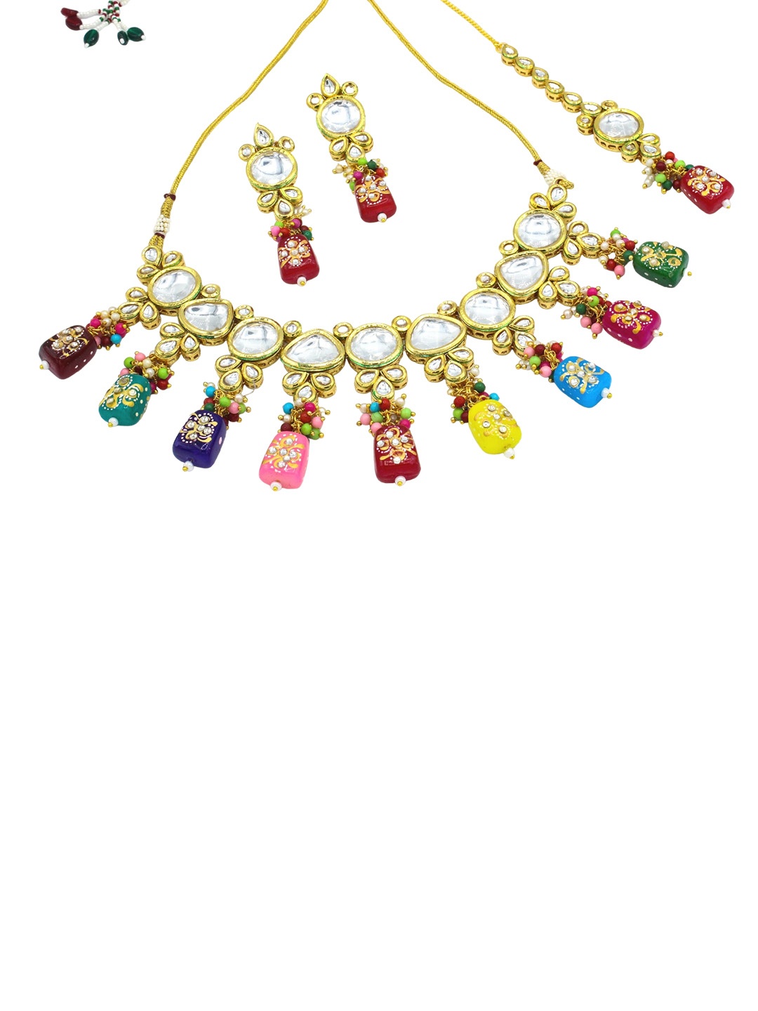 

AASHISH IMITATION Gold-Plated Kundan-Studded & Artificial Beaded Jewellery Set