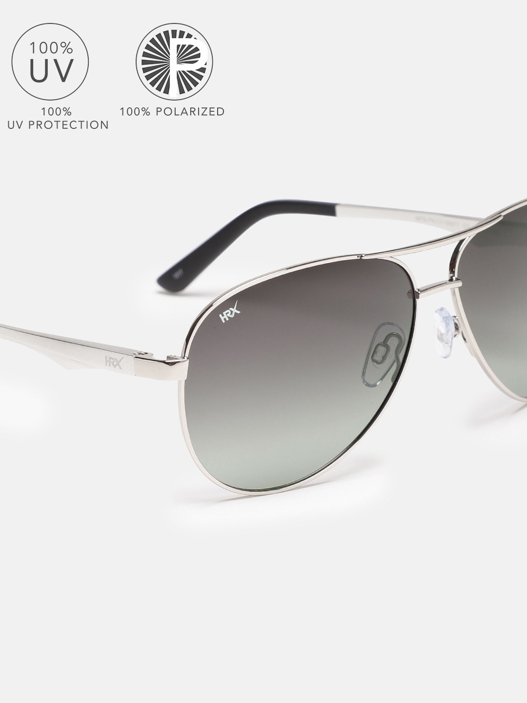 

HRX by Hrithik Roshan Unisex Oval Sunglasses, Black