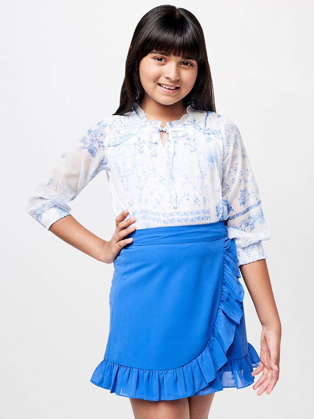 

AND Girls Printed Clothing Set, Blue