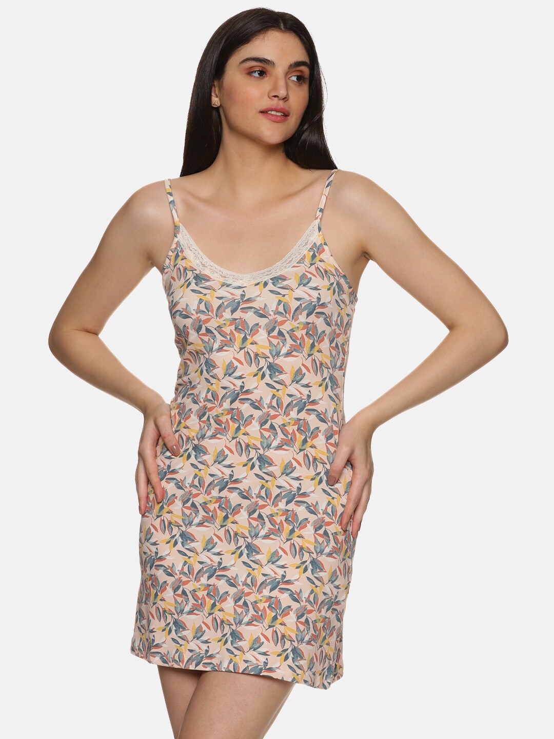 

HERE&NOW Pink Floral Printed Nightdress