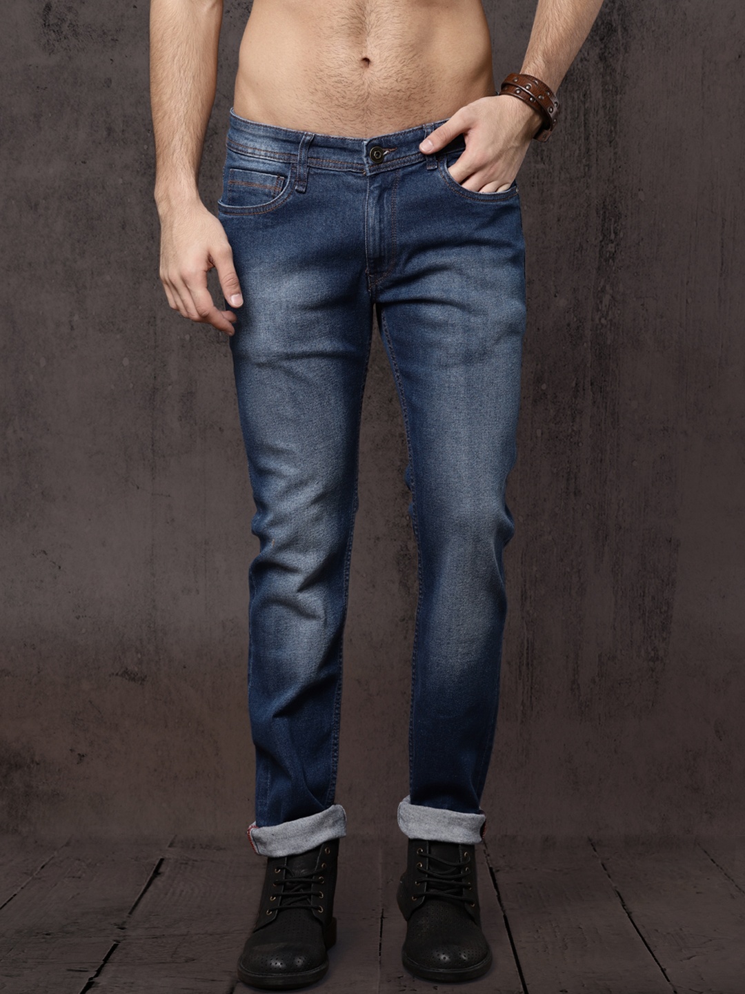 

Roadster Men Blue Tapered Fit Mid-Rise Clean Look Stretchable Jeans