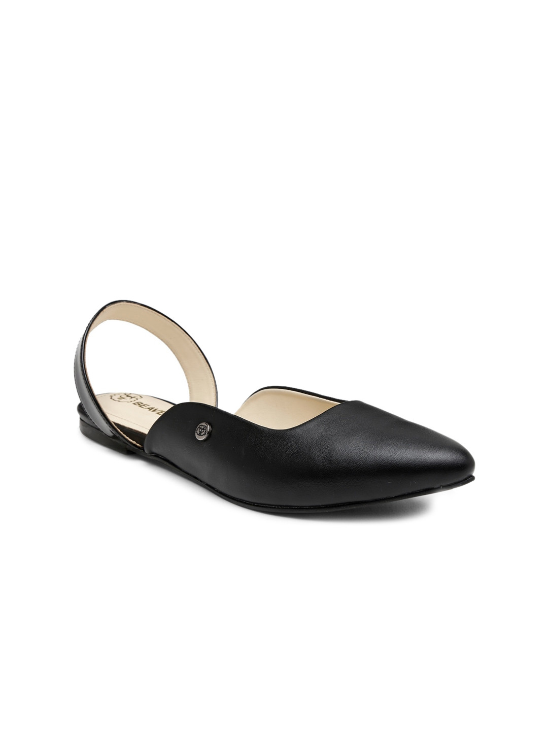 

BEAVER Women Pointed Toe Mules With Backstrap, Black