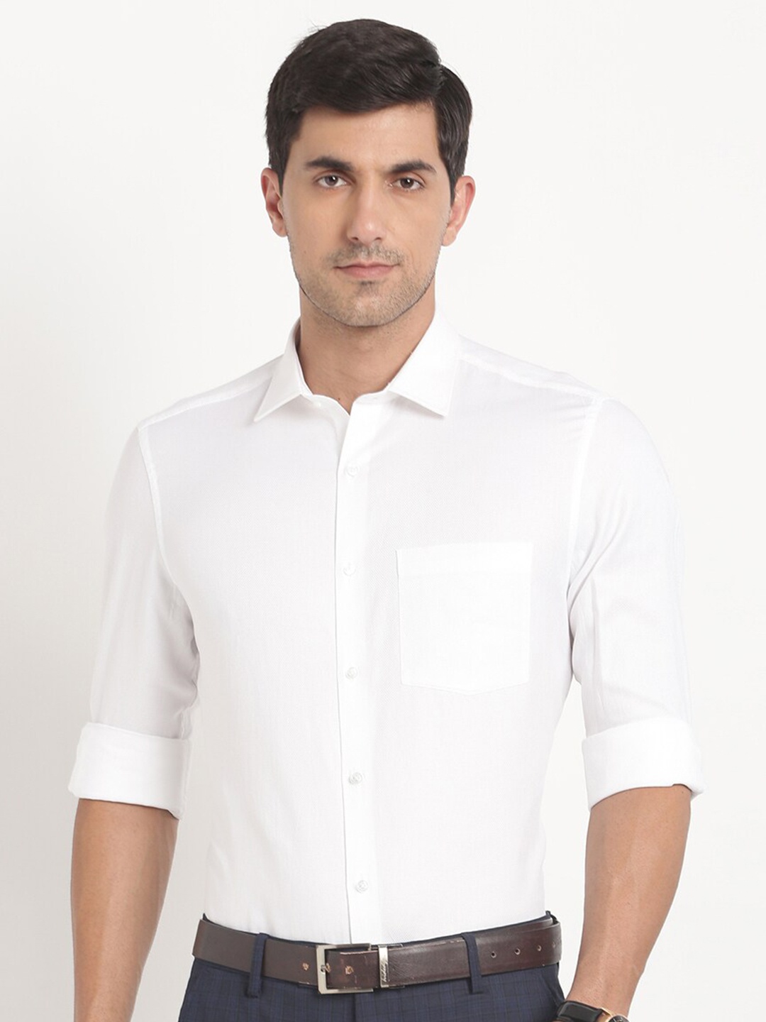 

Turtle Modern Opaque Pure Cotton Casual Shirt, White