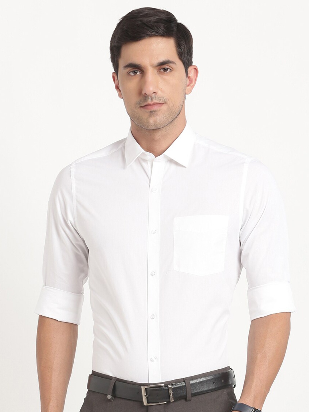 

Turtle Men Modern Slim Fit Cotton Formal Shirt, White