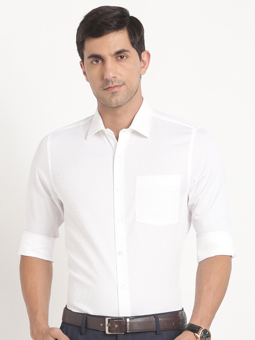 

Turtle Modern Slim Fit Pure Cotton Formal Shirt, White