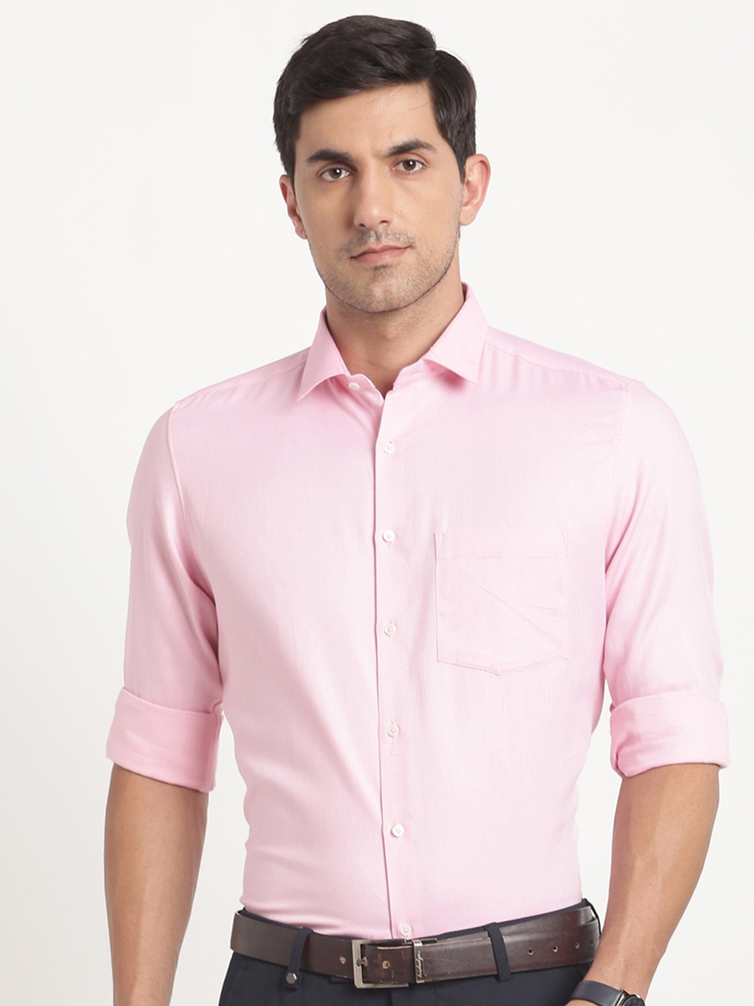 

Turtle Modern Cotton Formal Shirt, Pink