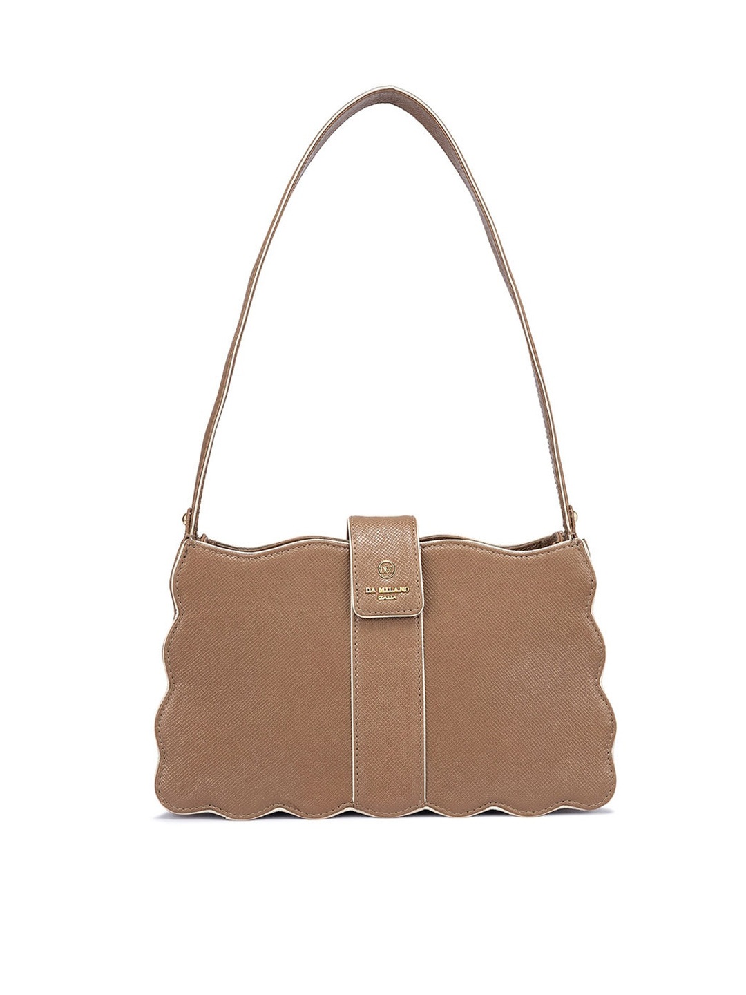 

Da Milano Textured Leather Structured Shoulder Bag, Brown
