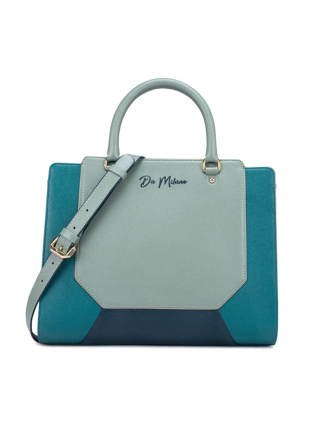

Da Milano Leather Structured Satchel Bag, Blue