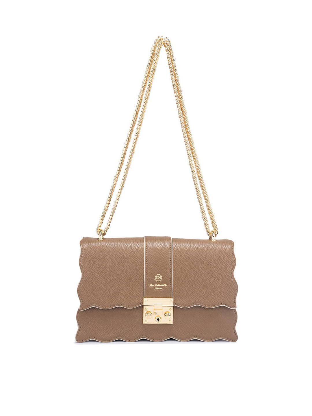 

Da Milano Textured Leather Structured Shoulder Bag, Brown