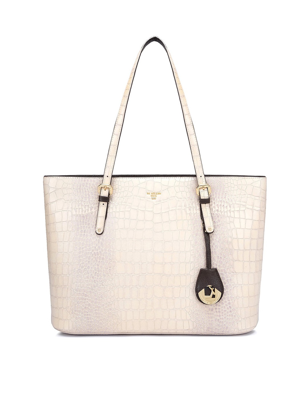 

Da Milano Textured Leather Structured Shoulder Bag With Tasselled, Cream
